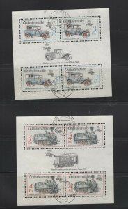 Czechoslovakia #2657-58 (1987 PRAGA '88 sheets of 4) VF used CV $30.00