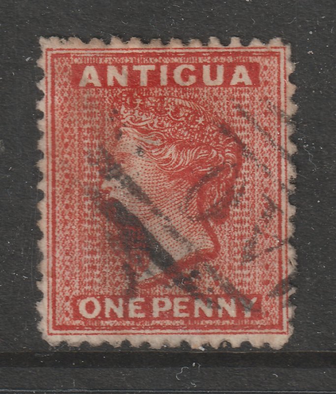 Antigua a used 1d QV perf 12.5 crown CC inverted watermark