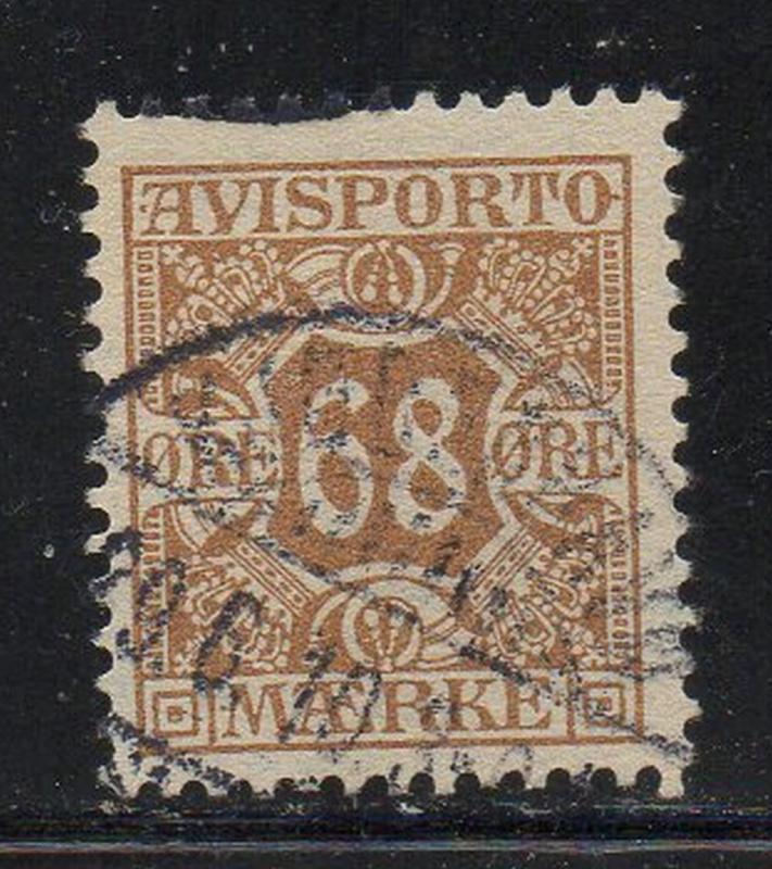 Denmark Sc P7 1907 68 ore yellow brown Newspaper stamp used