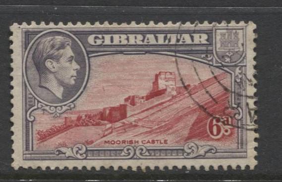 Gibraltar - Scott 113 - KGVI Pictorials -1938- VFU - Single 6d Stamp