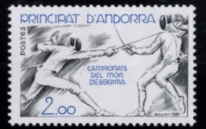 (French) Andorra Scott 290 MNH**Fencing Stamp