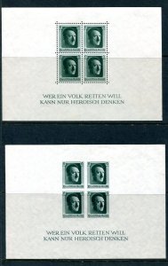 Germany 1937 Mi Block 7-8 Sc B102-3 Perf+Imperf. MNH  A.Hitler ee description