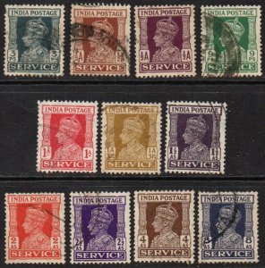 India Sc #O105-O112 Used