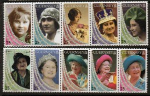 GUERNSEY SG817/26 1999 QUEEN MOTHER MNH