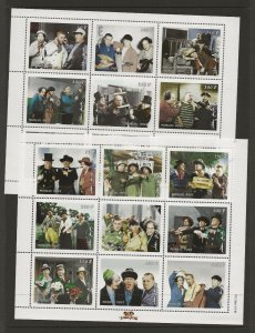 Thematic stamps MONGOLIA  1998 THE 3 STOOGES 27v IN 3 SHEETLETS  mint