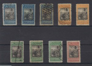 ARGENTINA 1899-1903 LIBERTY Sc 139-142 NINE STAMPS TOP VALUES USED SCV$114.75 