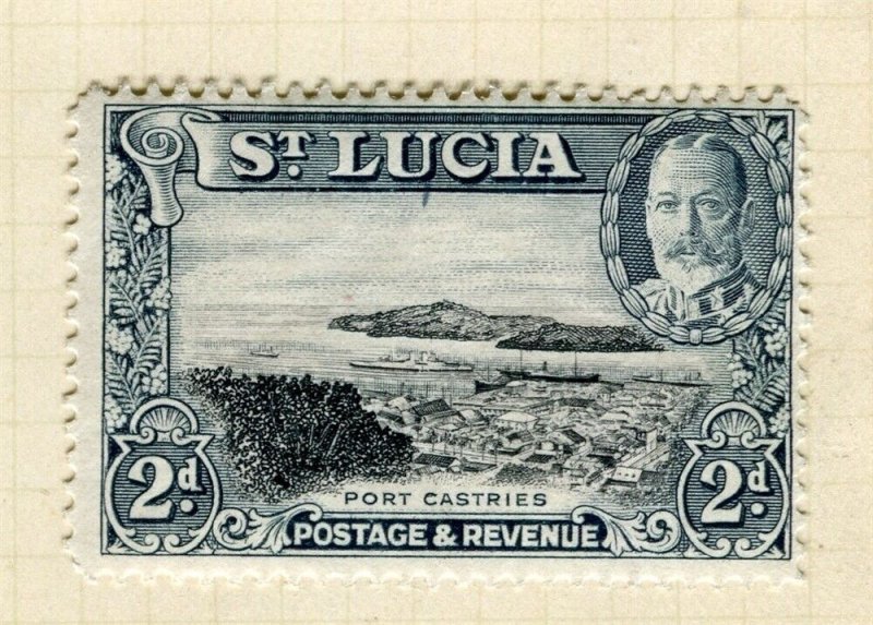 ST.LUCIA; 1936 early GV Pictorial issue Mint hinged 2d. value 
