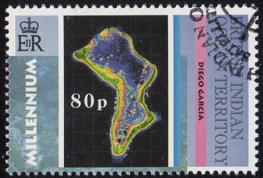 BIOT 2000 used Sc #222 80p Diego Garcia Satellite Images