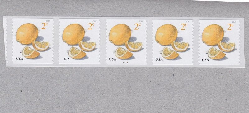 PNC5 2c Lemon SA (18) B22222 5 Digit Top BN US #5256 MNH F-VF