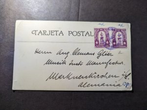 1925 Honduras Postcard Cover San Pedro to Markneukirchen Germany