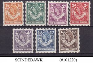 NORTHERN RHODESIA - 1953 SELECTED QEII STAMPS / DEFINITIVES - 7V MINT HINGED