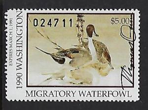 WA5  Catalog # Wa state duck Stamp Artist Signed Thomas Quinn Pintails