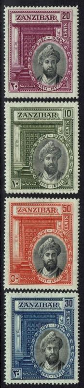 Zanzibar SG# 323 - 326 - Mint Lightly Hinged (Toned Gum) - Lot 062616