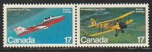 1981 Canada - Sc 904ai - MNH VF - 1 pair -Canadair CL-41/de Havilland Tiger Moth