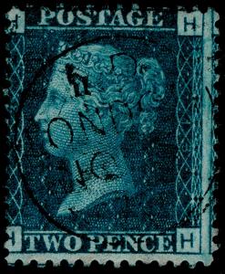 Sg47, 2d dp blue plate 13, VERY FINE used, CDS. HH