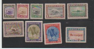GREENLAND 1945 SCOTT #10-18 MH   CV $166. Horses Bears Birds Sheep