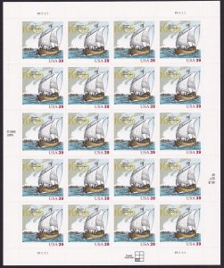 Scott #4073 Samuel de Champlain (French Explorer) Sheet of 20 Stamps - MNH