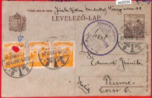 aa2034 - HUNGARY - POSTAL HISTORY - INFLATION stamps on STATIONERY CARD 1916-