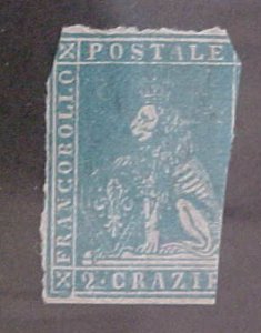 ITALY  TUSCANY STAMP #13 cat.$1050.00 AS NO GUM