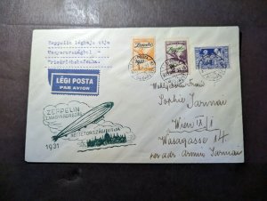 1931 Hungary Airmail LZ 127 Graf Zeppelin Cover Budapest to Vienna Austria