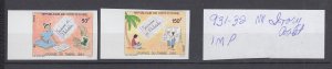 J28949 1993 ivory coast mnh imperfs #931-2 stamp day