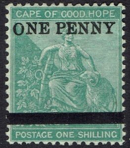 CAPE OF GOOD HOPE 1974 HOPE SEATED ONE PENNY ON 1/-