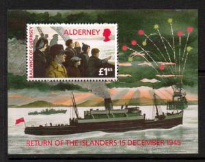 ALDERNEY SGMSA84 1995 50th 50th ANNIV OF RETURN OF ISLANDERS TO ALDERNEY MNH 