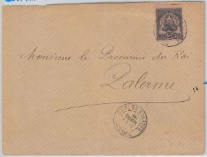 French Colonies: TUNISIE  Tunisia-  POSTAL HISTORY: COVER to ITALY 1891