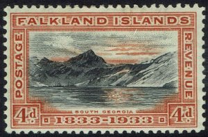 FALKLAND ISLANDS 1933 CENTENARY 4D SOUTH GEORGIA