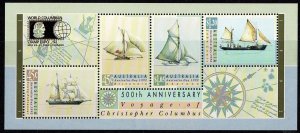 Australia 1992 Columbus 500th Anniversary Minisheet OP WORLD COLUMBIAN EXPO MNH