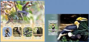 ST. TOME PRINCIPE 2014 2 SHEETS st14406ab BIRDS HORNBILLS 