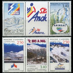 ANDORRA FR. 1993 - Scott# 423-4 Ski Resorts Set of 5 NH