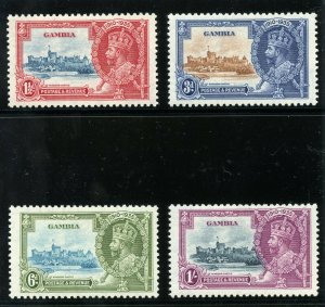 Gambia 1935 KGV Silver Jubilee set complete MLH. SG 143-146. Sc 125-128.