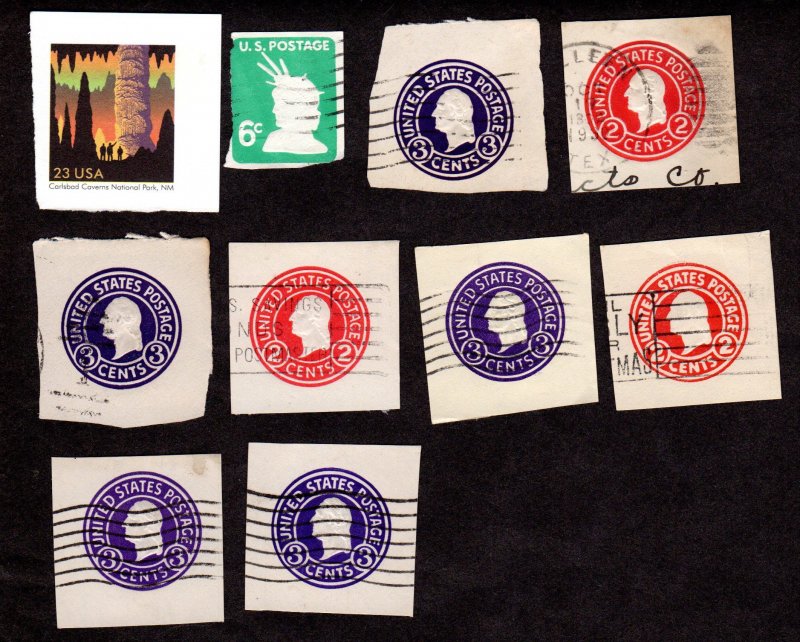 USA, Cut Squares, Lot of 10 used cut squares.  Lot 230811 -32