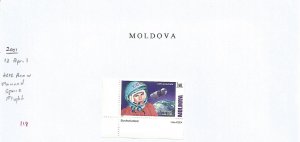 MOLDOVA - 2001 - Manned Space Flight, 40th Anniv - Perf Single Stamp - M L H