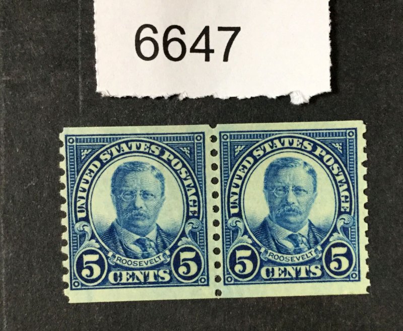 MOMEN: US STAMPS  #602 PAIR  MINT OG NH   LOT #6647