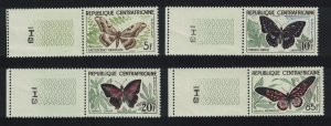 Central African Rep. Butterflies 4v Coin labels 1960 MNH SG#8-11