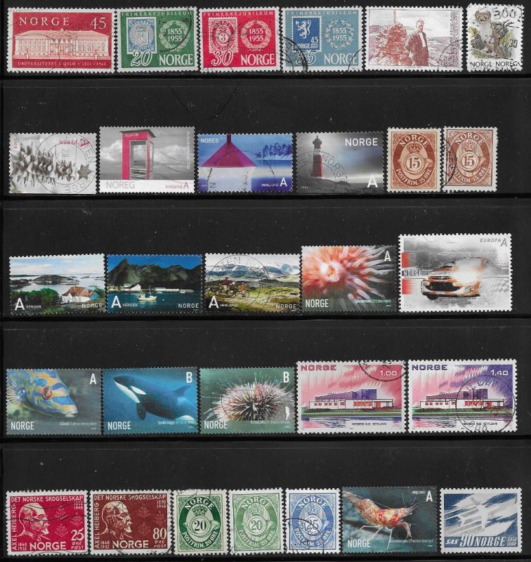 12322 -  Norway 28 diff. stamps - good starter collection