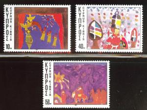 Cyprus Scott 490-492 MNH** 1977 Christmas set