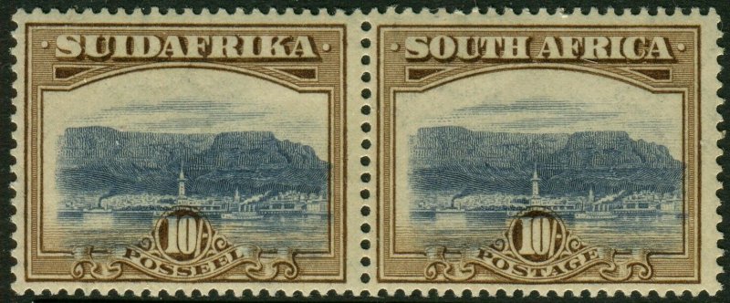 SOUTH AFRICA-1927-60 10/- Bright Blue & Brown.  A mounted mint example Sg 39