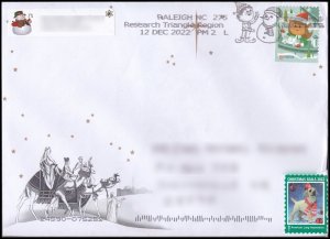 United States 2020 Christmas stamp on cover (606)