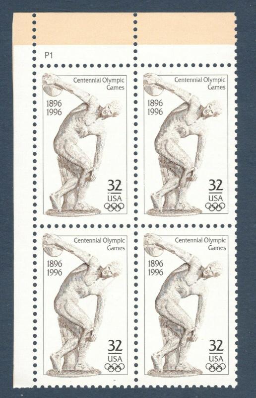 3087 Centennial Olympic Games Plate Block Mint/nh (Free Shipping)