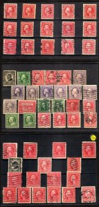 1900's, US, Washington Franklins, With Coils and Superb stamps