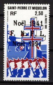 St. Pierre & Miquelon 575 MNH Christmas Day Piebiscite ZAYIX 0524S0188M