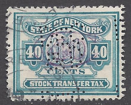 New York State Stock Transfer Tax Stamp 40c Used