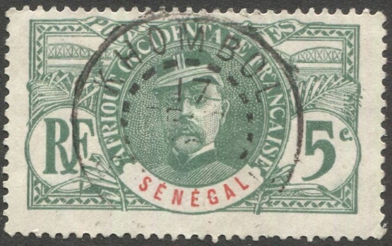 SENEGAL French Colonies Sc 60 Used F-VF, KHOMBOL socked on nose cancel