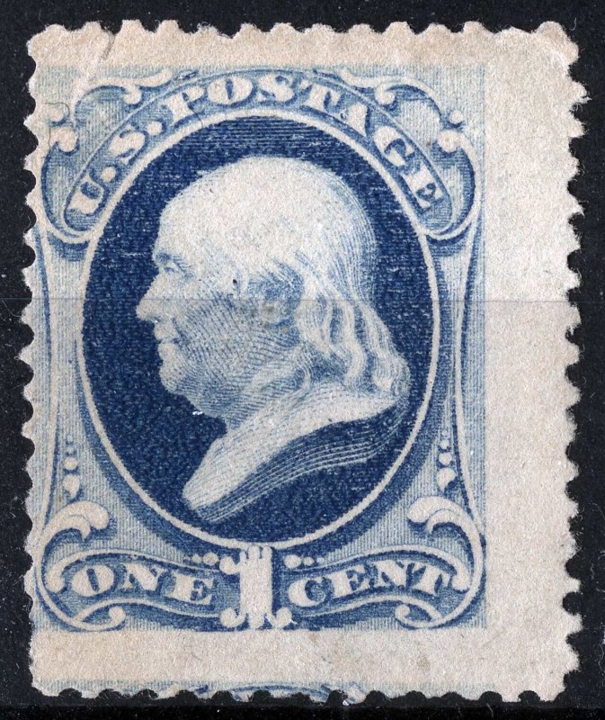 US Sc 182 Dark Ultra 1¢ 1879 ABNCo. Printing Unused No Gum