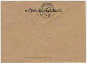 German Democratic Republic 1960 Zeitz official courier stamp cover r20172