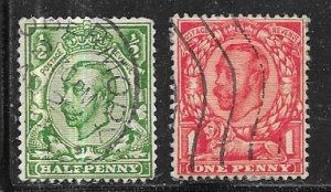 GB #153-154   King George the V (U) CV $8.00