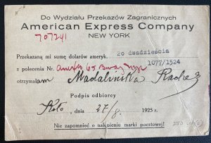 1925 Poland Postcard Cover To New York Usa American Express Company